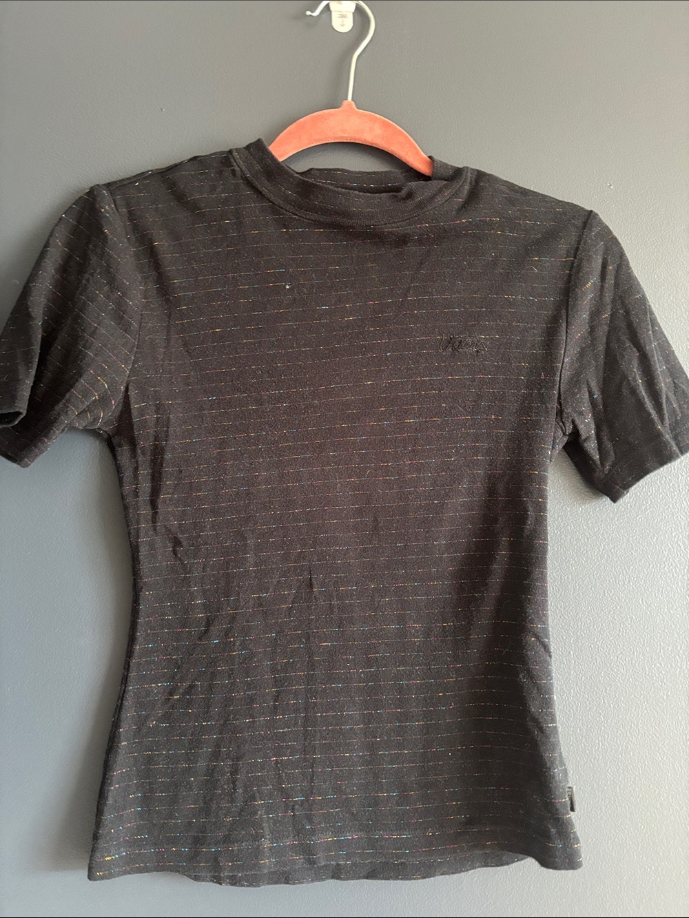 Vans Black Short-Sleeve Tee with Subtle Multicolor Speckle